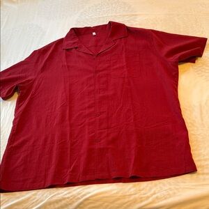 Casual Red Button Down Shirt for Men